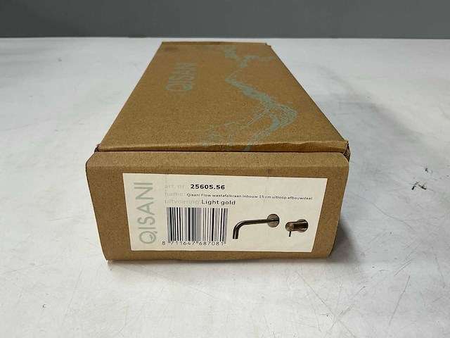 Qisani - flow - wastafelkraan uitloop afbouwdeel - light gold 15 cm - afbeelding 1 van  5