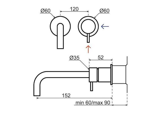 Qisani - flow - wastafelkraan uitloop afbouwdeel - rvs 15 cm - afbeelding 4 van  6