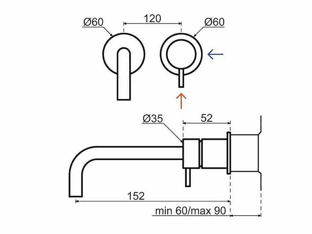 Qisani - flow - wastafelkraan uitloop afbouwdeel - rvs 15 cm - afbeelding 4 van  6
