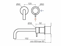 Qisani - flow - wastafelkraan uitloop afbouwdeel - rvs 15 cm - afbeelding 4 van  6