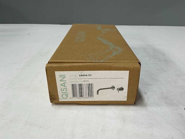 Qisani - flow - wastafelkraan uitloop afbouwdeel - rvs 21 cm - afbeelding 2 van  4