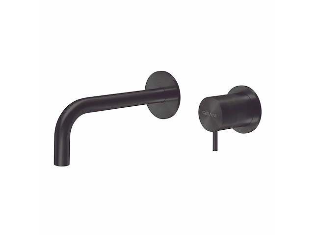 Qisani - flow - wastafelkraan uitloop afbouwdeel - zwart 15 cm - afbeelding 1 van  6