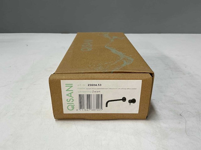 Qisani - flow - wastafelkraan uitloop afbouwdeel - zwart 21 cm - afbeelding 3 van  4
