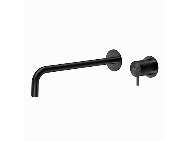 Qisani - flow - wastafelkraan uitloop afbouwdeel - zwart 25 cm - afbeelding 1 van  4