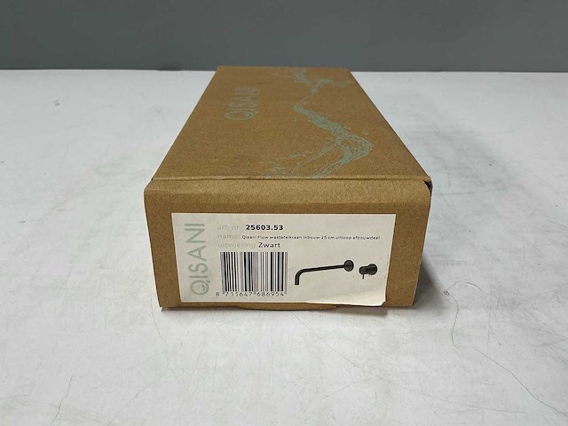 Qisani - flow - wastafelkraan uitloop afbouwdeel - zwart 25 cm - afbeelding 3 van  4