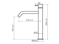 Qisani - flow - wastafelkraan verhoogd - gun metal 28 cm - afbeelding 2 van  2