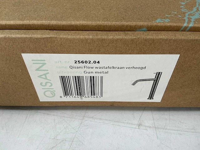 Qisani - flow - wastafelkraan verhoogd - gun metal 28 cm - afbeelding 3 van  4