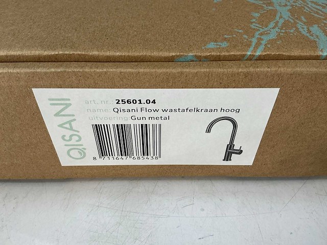 Qisani - flow - wastafelkraan verhoogd - gun metal 29 cm - afbeelding 3 van  4
