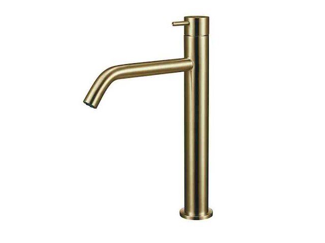 Qisani - flow - wastafelkraan verhoogd - light gold 28 cm - afbeelding 1 van  4