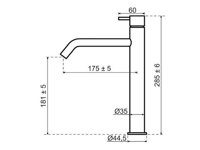 Qisani - flow - wastafelkraan verhoogd - zwart 28 cm - afbeelding 2 van  2