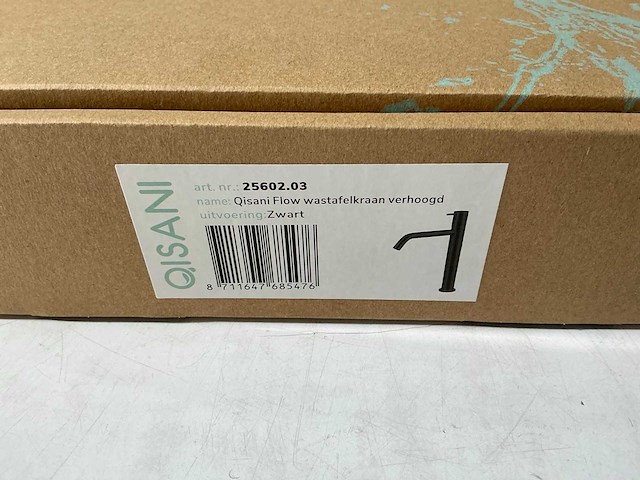 Qisani - flow - wastafelkraan verhoogd - zwart 28 cm - afbeelding 3 van  4