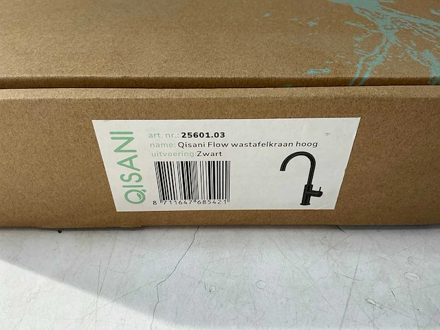 Qisani - flow - wastafelkraan verhoogd - zwart 29 cm - afbeelding 3 van  4