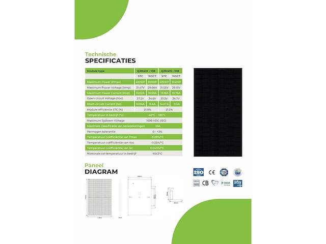 Qj solar - qjm410-108h-b - zonnepaneel - afbeelding 9 van  12