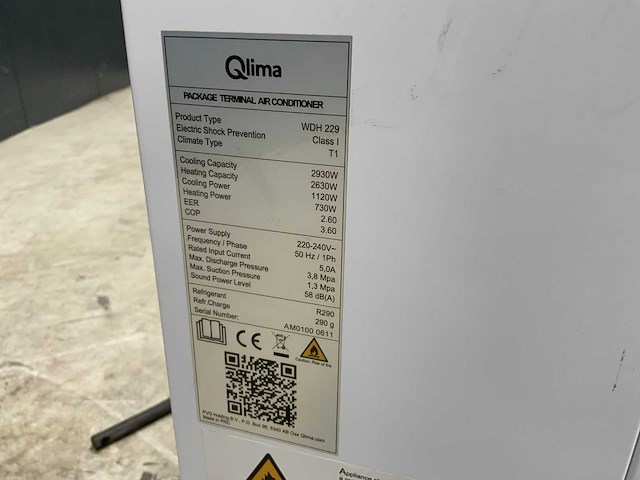 Qlima wdh 229 monoblock airconditioning ongebruikt - afbeelding 5 van  5