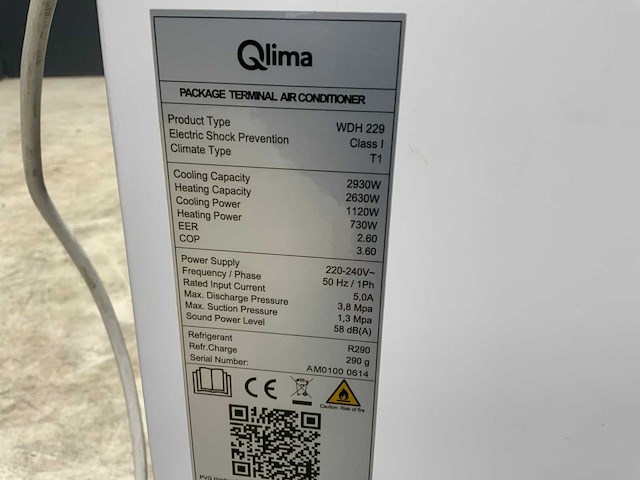 Qlima wdh 229 monoblock airconditioning ongebruikt - afbeelding 4 van  4
