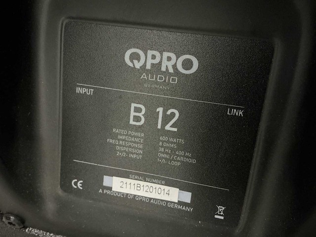 Qpro audio b 12 speaker (2x) - afbeelding 3 van  4