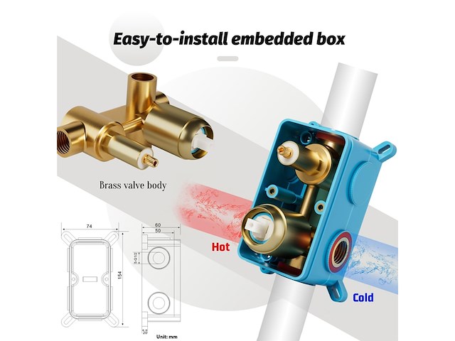 Qrezaa douchekraanset met regendouche handdouche goud geborsteld - afbeelding 5 van  5