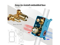 Qrezaa douchekraanset met regendouche handdouche goud geborsteld - afbeelding 5 van  5