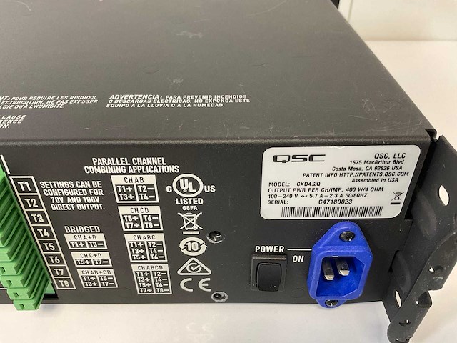 Qsc (cxd4-2q), channel network processing amplifier - afbeelding 6 van  6