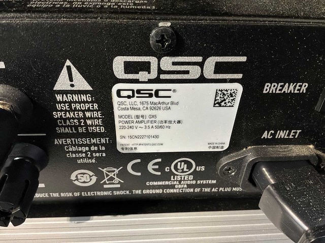 Qsc gx5 versterker - afbeelding 5 van  5