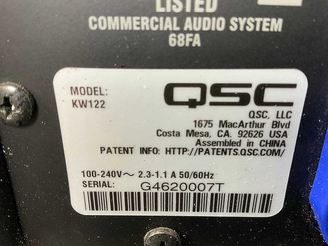 Qsc kw122 qsc actieve speaker (2x) - afbeelding 7 van  7