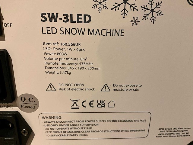 Qtx sw-3led sneeuw machine - afbeelding 5 van  5