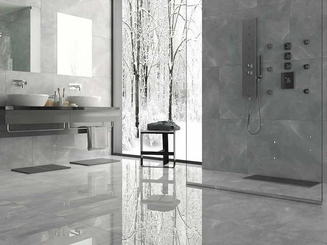 Qua granite pulpis grijs gepolijst vloertegel 100x100 cm 60 m² - afbeelding 8 van  14