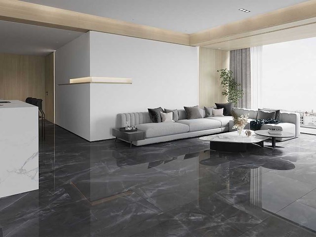 Qua granite space anthracite gepolijst vloertegel 60x60 cm 46,08 m² - afbeelding 3 van  8