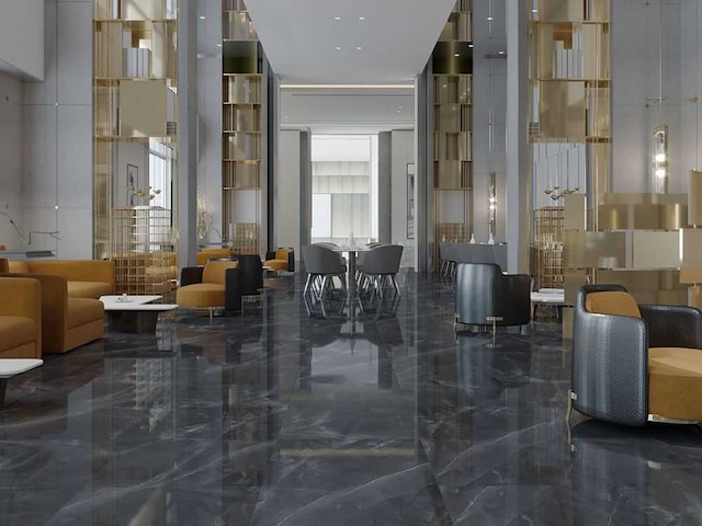 Qua granite space anthracite gepolijst vloertegel 60x60 cm 46,08 m² - afbeelding 2 van  8