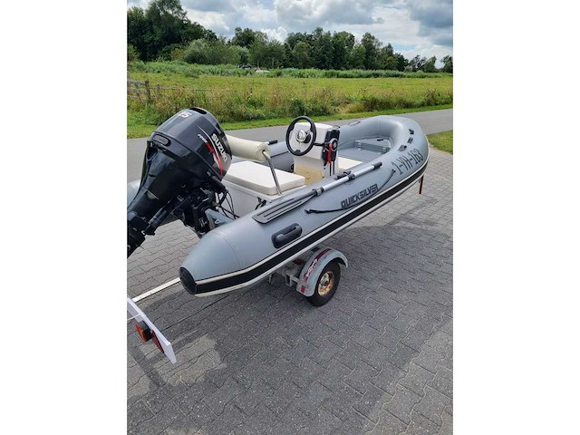Quicksilver - 350 alu rib + atlanta trailer + 25 pk suzuki - rubberboot - afbeelding 7 van  43