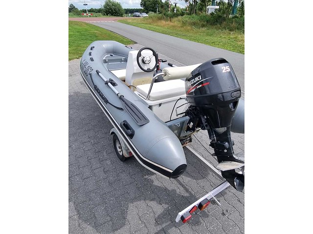 Quicksilver - 350 alu rib + atlanta trailer + 25 pk suzuki - rubberboot - afbeelding 14 van  43