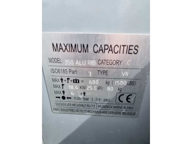 Quicksilver - 350 alu rib + atlanta trailer + 25 pk suzuki - rubberboot - afbeelding 30 van  43