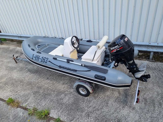 Quicksilver - 350 alu rib + atlanta trailer + 25 pk suzuki - rubberboot - afbeelding 34 van  43