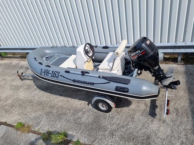 Quicksilver - 350 alu rib + atlanta trailer + 25 pk suzuki - rubberboot - afbeelding 39 van  43