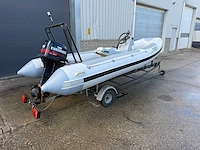 Quicksilver 450 hypalon tubes rib boot + buitenboordmotor 35pk + trailer - afbeelding 1 van  28