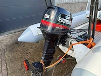 Quicksilver 450 hypalon tubes rib boot + buitenboordmotor 35pk + trailer - afbeelding 9 van  28