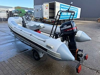 Quicksilver 450 hypalon tubes rib boot + buitenboordmotor 35pk + trailer - afbeelding 25 van  28