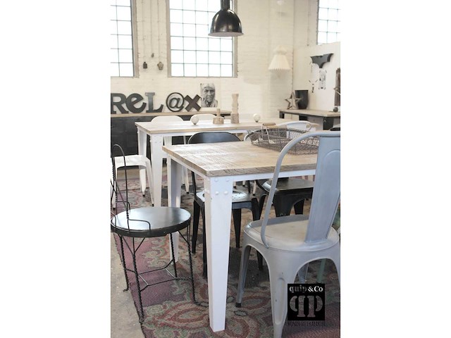 Quip & co - 180x80cm - industriële eettafel - afbeelding 2 van  3