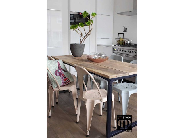 Quip & co - 180x80cm - industriële eettafel - afbeelding 3 van  4