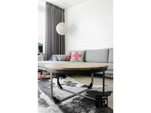 Quip & co - ronde industriële salontafel - afbeelding 2 van  2