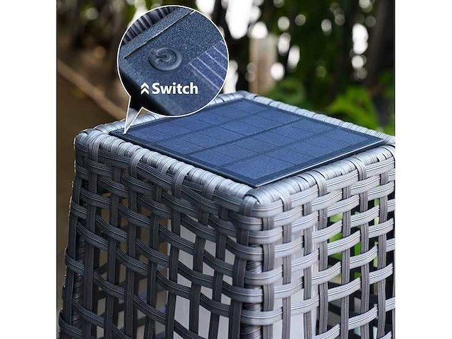 Quokware vierkant rotan buitenverlichting (6ox21cm) - afbeelding 3 van  9