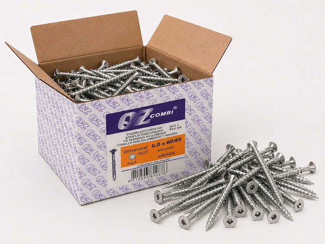 Qz - pozi bit - 6.0x80/65 - spaanplaatschroeven - 100 pack (100x) - afbeelding 1 van  1