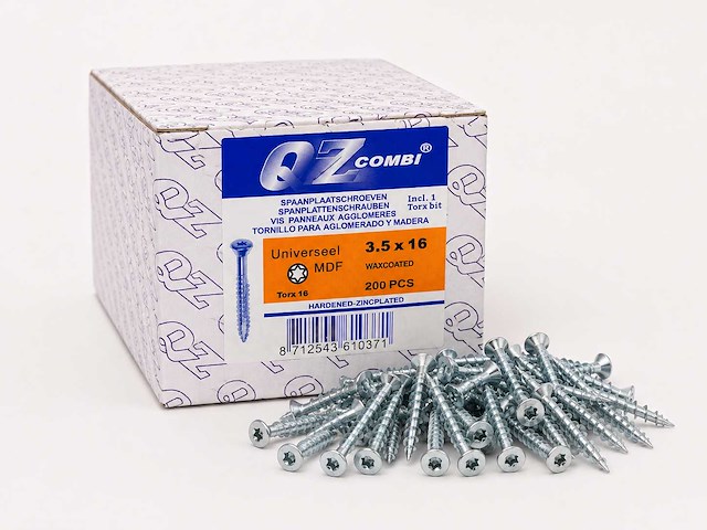 Qz - tx15 - 3,5x16 - spaanplaatschroeven - 200pack (120x) - afbeelding 1 van  1