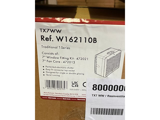 Raamventilator aansluitdiameter 222 mm - 485 m³/h vent-axia - afbeelding 3 van  5