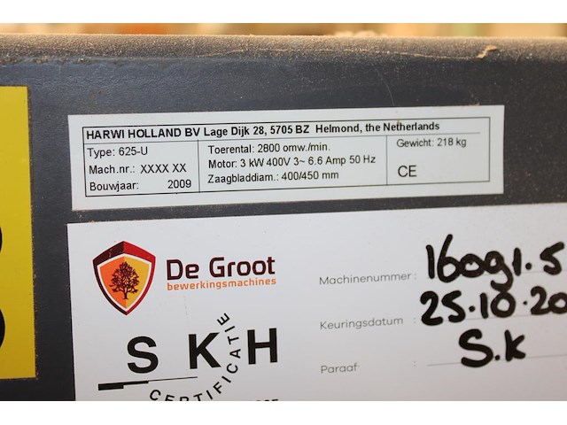 Radiaalafkortzaag harwi 625-u. bouwjaar 2009. let op: exclusief stofafzuiging. - afbeelding 5 van  5