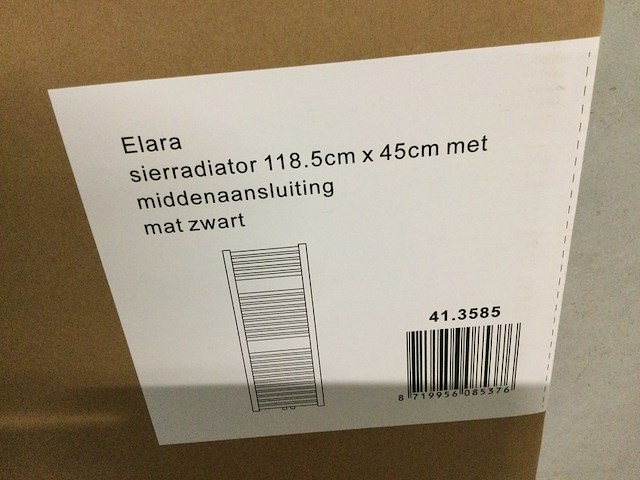 Radiator 118,5 x 45 cm wb, elara 41.3585, mat zwart - afbeelding 3 van  3