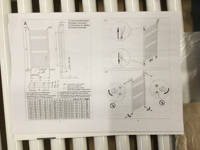 Radiator elektrisch 117,4 x 59 cm, hsk, wit - afbeelding 2 van  3
