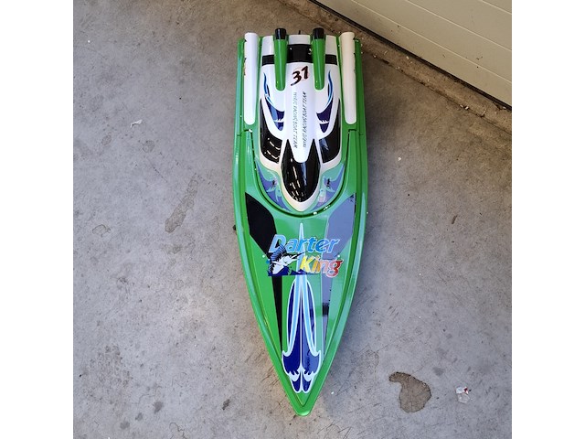 Radiografisch bestuurbare speedboot, darter king, mosquito craft-757, groen - afbeelding 6 van  12