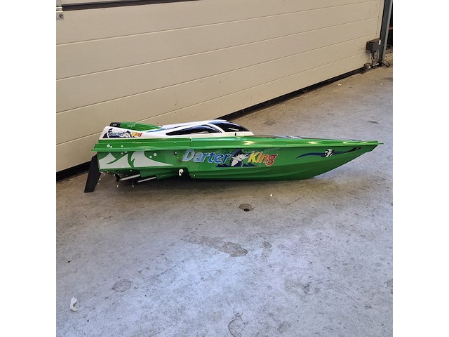 Radiografisch bestuurbare speedboot, darter king, mosquito craft-757, groen - afbeelding 7 van  12