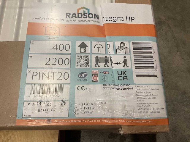 Radson integra hp pint20 400x2200mm radiator - afbeelding 2 van  2